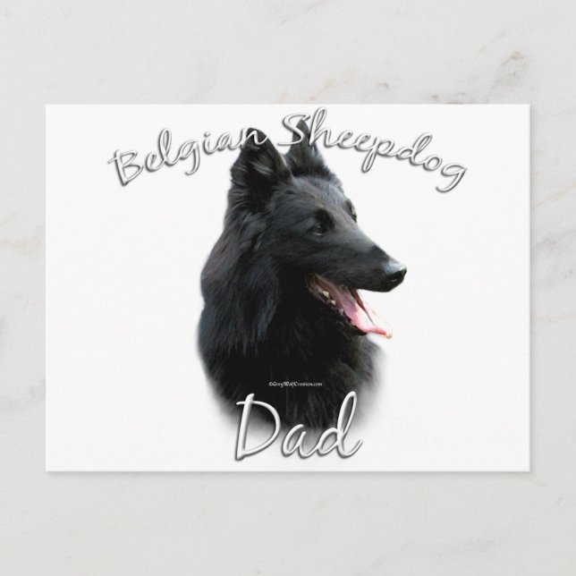 Belgischer Sheepdog-Vater 2 Postkarte (Vorderseite)