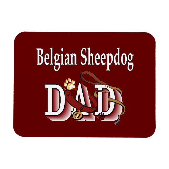 Belgischer Sheepdog-Vater Magnet (Horizontal)