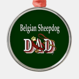 Belgischer Sheepdog-Vater Silbernes Ornament