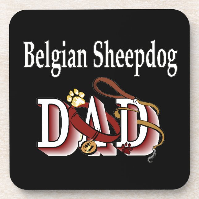 Belgischer Sheepdog-Vater Untersetzer (Vorderseite)