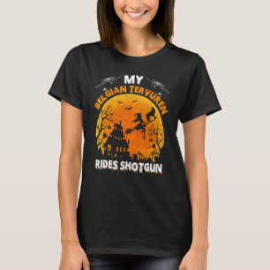 Belgischer Tervuren fährt Schrotflinte Belgischer T-Shirt