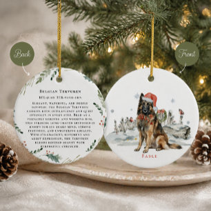 Belgischer Tervuren-Hund Monogramm Keramik Ornament