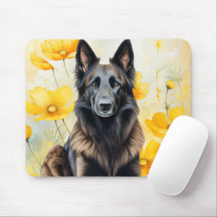 Belgischer Tervuren-Hundefreund und Mohnblumen Mousepad