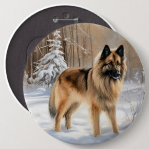 Belgischer Tervuren Lass es schneien Weihnachten Button