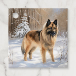 Belgischer Tervuren Lass es schneien Weihnachten Geschenkanhänger