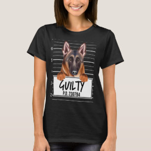 Belgischer Tervuren Polizeifoto Schuldiger Hund T-Shirt