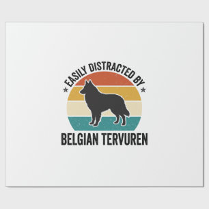 Belgischer Tervuren Vintage-Hundefan-Shirt-Design_ Geschenkpapier