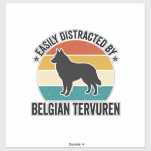 Belgischer Tervuren Vintage Hundeliebhaber-Shirt-D Aufkleber
