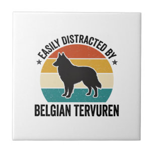 Belgischer Tervuren Vintage Hundeliebhaber-Shirt-D Fliese