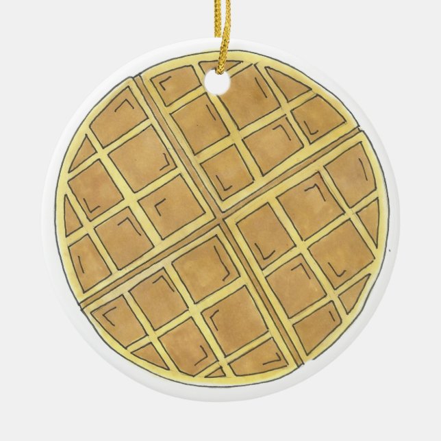 Belgischer Waffle Diner Brunch Food Restaurant Koc Keramik Ornament (Vorne)