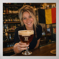 Belgisches Alehouse-Schmunzel-und-Prost-Plakat