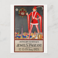 Belgisches Antwerpen Vintage Travel Poster