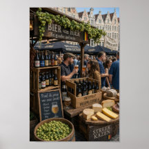 Belgisches Biermarkt-Verkostungsszene-Plakat