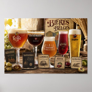 Belgisches Biertraditionen und Verkostungsplakat Poster