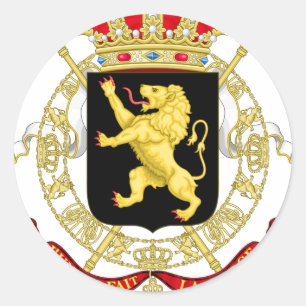 Belgisches Emblem - Wappen von Belgien Runder Aufkleber
