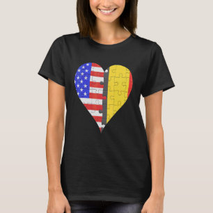 Belgisches Flaggenherz T-Shirt