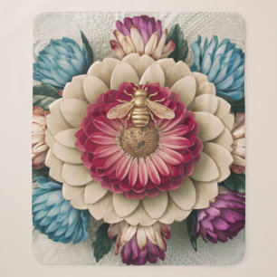 Belgisches Floral Elegance Fleece Blanket Sherpadecke