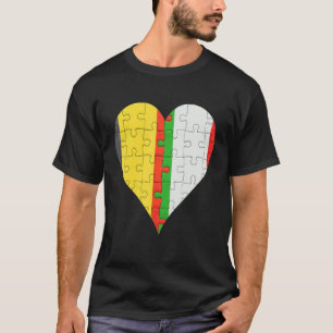 Belgisches italienisches Flaggenherz T-Shirt
