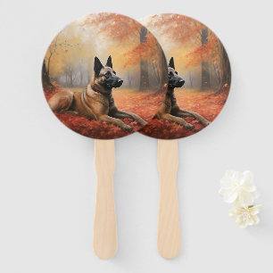 Belgisches Malinoi im Herbst Leaves Fall Inspirier Fächer