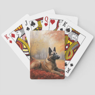 Belgisches Malinoi im Herbst Leaves Fall Inspirier Spielkarten