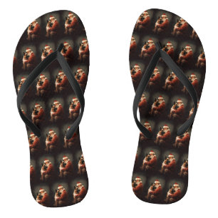 Belgisches Malinoi mit Weihnachtsfeiertag Flip Flops