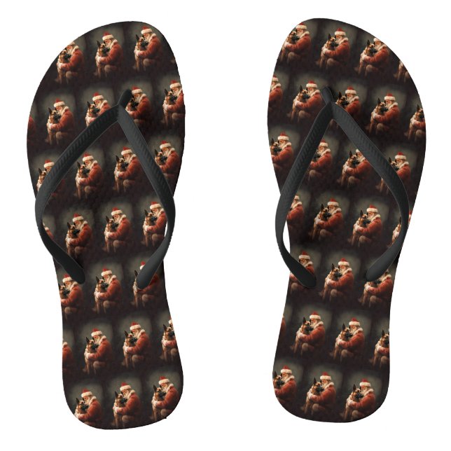 Belgisches Malinoi mit Weihnachtsfeiertag Flip Flops (Fußbett)