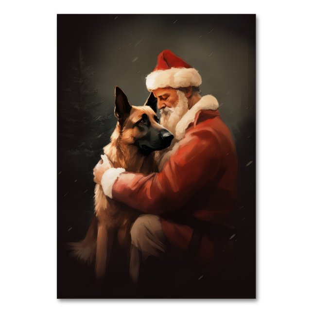 Belgisches Malinoi mit Weihnachtsfeiertag Tischnummer (Vorderseite)