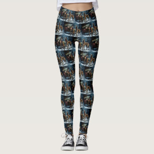 Belgisches Malinoi Snowy Sleigh Weihnachtsdekor Leggings