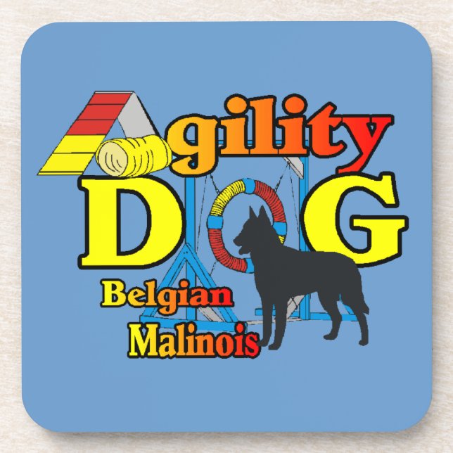 Belgisches Malinois-Agility Getränkeuntersetzer (Vorderseite)