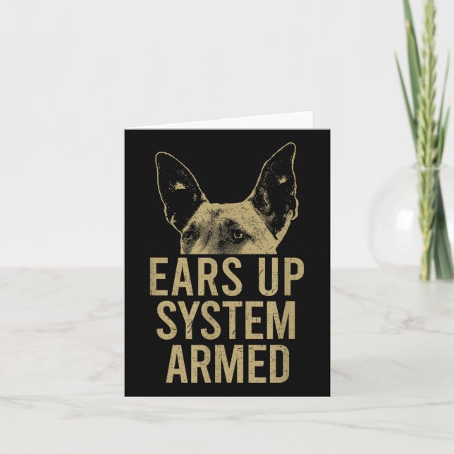 Belgisches Malinois Ears-Up-System bewaffneter Mal Karte (Vorderseite)