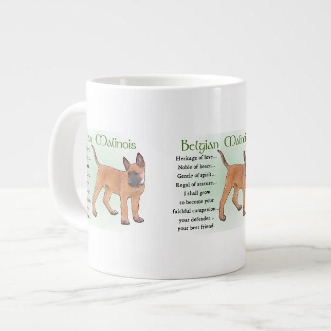 Belgisches Malinois-Erbe der Liebe Jumbo-Tasse (Vorderseite Links)
