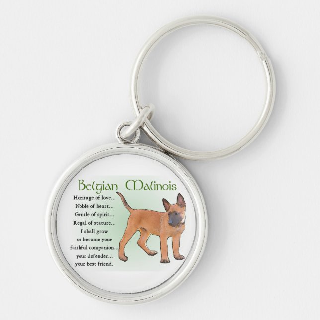 Belgisches Malinois-Erbe der Liebe Schlüsselanhänger (Vorne)