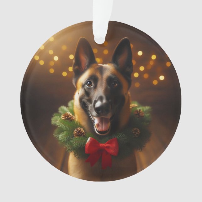 Belgisches Malinois Holiday Ornament (Vorderseite)