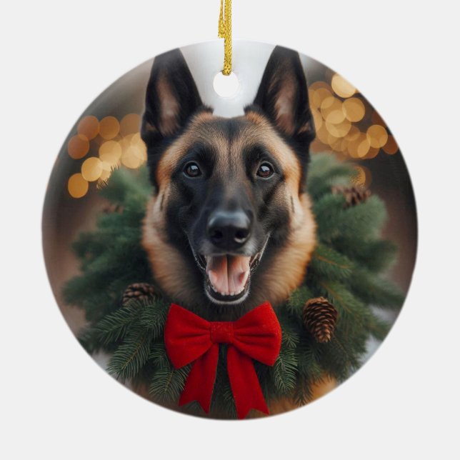 Belgisches Malinois Holiday Ornament (Hinten)