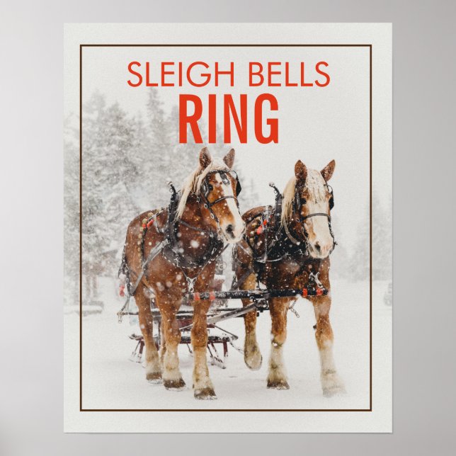 Belgisches Pferdeteam Sleigh Bells Ring Poster (Vorne)