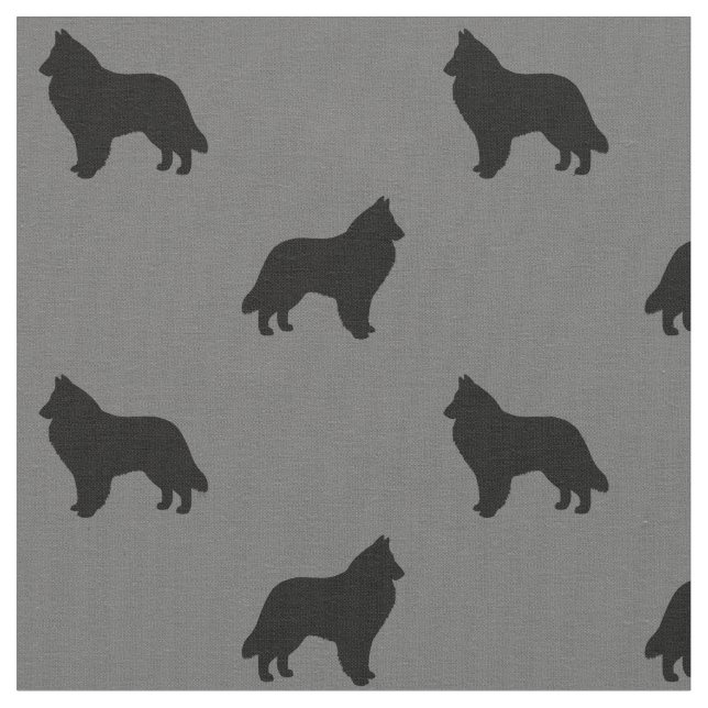 Belgisches Schäferhund-Silhouette-Muster Stoff (Nahaufnahme)