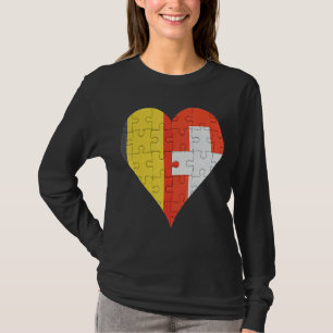 Belgisches Schweizer Flaggenherz T-Shirt