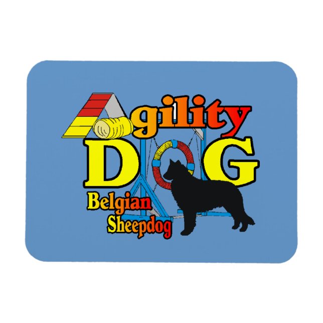 Belgisches Sheepdog Agility Magnet (Horizontal)