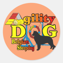 Belgisches Sheepdog Agility Shirts Geschenke Runder Aufkleber