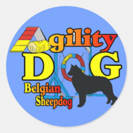 Belgisches Sheepdog Agility Shirts Geschenke Runder Aufkleber