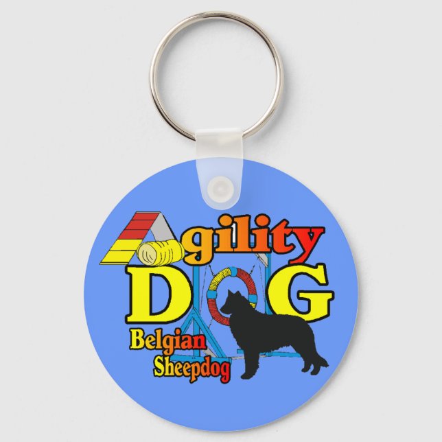 Belgisches Sheepdog Agility Shirts Geschenke Schlüsselanhänger (Vorderseite)