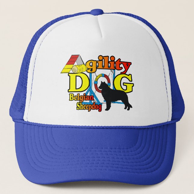 Belgisches Sheepdog Agility Shirts Geschenke Truckerkappe (Vorderseite)