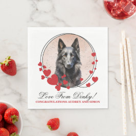 Belgisches Sheepdog Red Heart Wedding Dog Foto Serviette