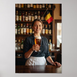 Belgisches Tavernenschild für Willkommen und Prost Poster