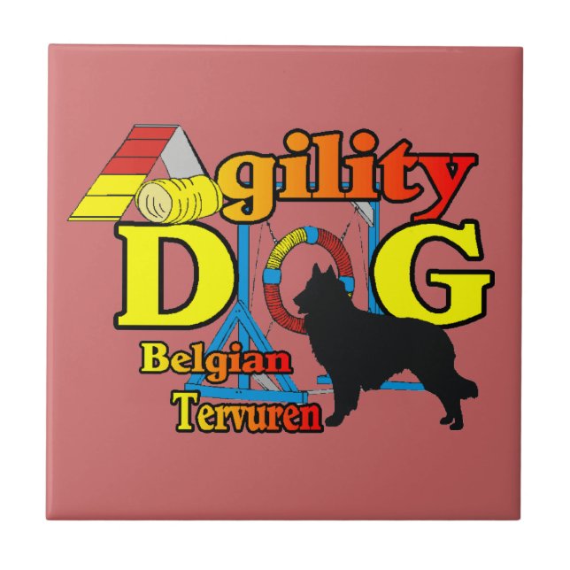 Belgisches Tervuren-Agility Fliese (Vorderseite)