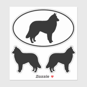 Belgisches Tervuren Dog Silhouetten Vinyl Sticker 