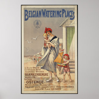 Belgisches Vintage Travel Poster und Retro Prints
