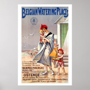 Belgisches Watering Places Vintage Travel Poster