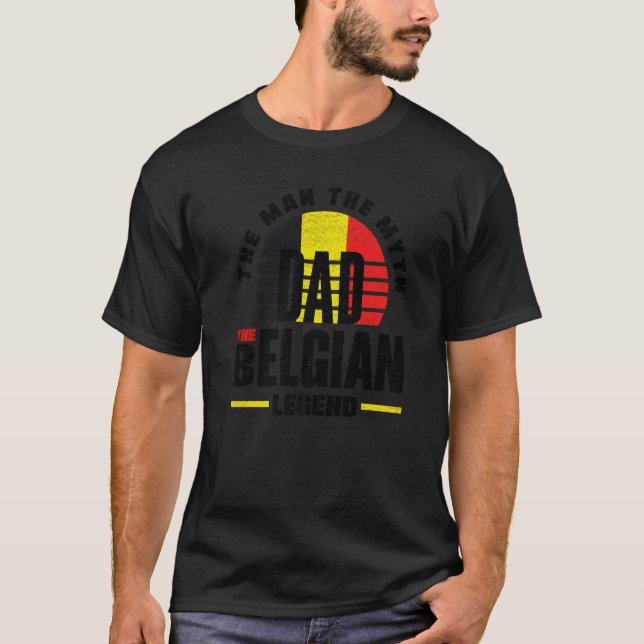 Belgium Belgian Belgium Flag Father  1 T-Shirt (Vorderseite)
