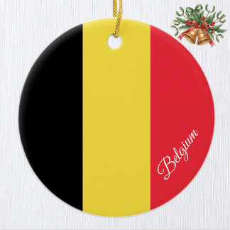 Belgium Christmas Ornament, Belgian Flag Keramik Ornament